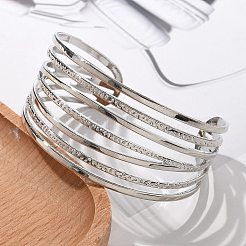 Braccialetti con polsino in ferro elettroforesi per le donne&nbsp;BJEW-M057-05P