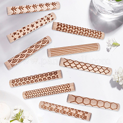 10 rullo per texture in argilla con manico in legno in 10 stili&nbsp;TOOL-CN0001-12B