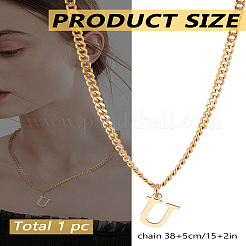 Collier avec pendentif lettre en acier inoxydable 304&nbsp;NJEW-LP0001-33U-G