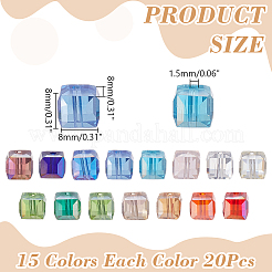 Perline in vetro placcato 15 colori&nbsp;EGLA-WR0001-04A