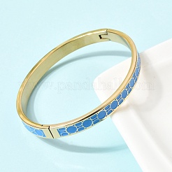 Brazaletes con bisagras de acero inoxidable 304 esmaltados&nbsp;BJEW-D408-43G