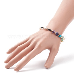 Braccialetti di perline intrecciate con pietre miste naturali e sintetiche&nbsp;BJEW-JB08719-04