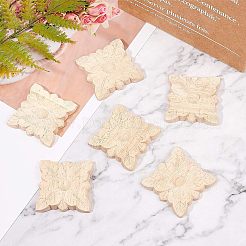 Artisanat d'applique onlay sculpté en bois massif naturel&nbsp;WOOD-FH0001-15