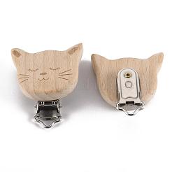 Buche Schnuller Halter Clips aus Buchenholz&nbsp;WOOD-T015-25