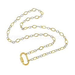 Colliers chaîne Figaro texturée en acier inoxydable 304 bicolore de 5 mm&nbsp;NJEW-JN06466-02