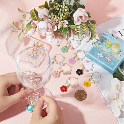 Fascini in vetro di vino smalto di lega&nbsp;AJEW-SC0002-13