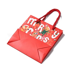 Weihnachts-Geschenktüten aus Papier mit Weihnachtsmann-Aufdruck und Nylonkordelgriff&nbsp;CARB-K003-01C-01