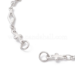 Herstellung von Rhombus-Gliederkettenarmbändern aus Edelstahl 304&nbsp;AJEW-JB01445