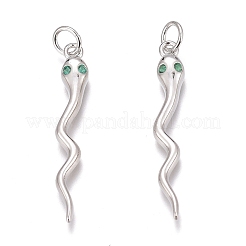 Pendenti in zirconi cubici verdi in micro pavè di ottone&nbsp;ZIRC-O035-27