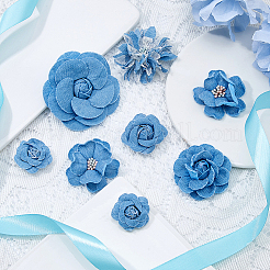 10 stücke 7 arten denim blume für kleidung bekleidungs zubehör dekorative&nbsp;DIY-HS0001-82A