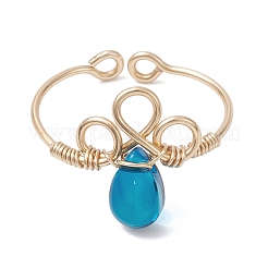 4 anello aperto in vetro per donna&nbsp;RJEW-TA00219-01