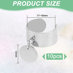 Anillos de dedo con puño abierto de acero inoxidable 304&nbsp;RJEW-UN00008