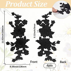 4 pieza de accesorios de adorno de flores bordadas de poliéster&nbsp;PATC-GF0001-61