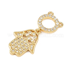 Messing micro pave klare zirkonia anhänger&nbsp;KK-F919-41B-G