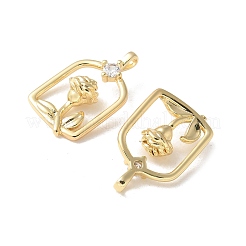 Pendentifs en laiton zircon cubique transparent&nbsp;KK-Q031-12G