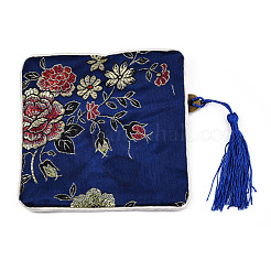 Sacchetto regalo sacchetto di gioielli con cerniera nappa broccato cinese&nbsp;ABAG-F005-08