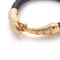 Pulseras de cordón de cuero retro&nbsp;BJEW-L642-33G