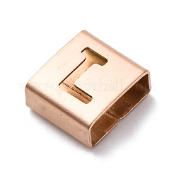 Breloques coulissantes carrées en acier inoxydable 304 avec placage ionique (IP)&nbsp;STAS-L132-23L-RG
