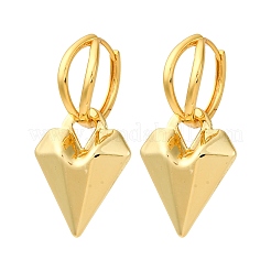 Boucles d'oreilles créoles coeur en laiton&nbsp;EJEW-D322-12G-02