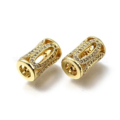 Messing Micro Pave klare Zirkonia europäische Perlen&nbsp;ZIRC-I070-015G