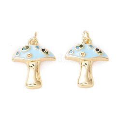 Ciondoli colorati in zirconia cubica con micro pavé di ottone placcato a cremagliera a tema autunnale&nbsp;KK-D073-06G
