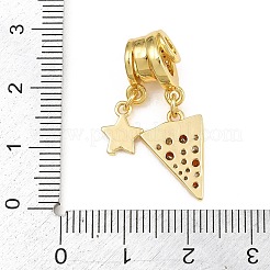 Ciondoli in ottone con micro pavé di zirconi cubici arancioni e rossi&nbsp;CU-CBAD306-15G
