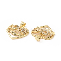 Pendentifs avec zircon cubiques à micro-pavés en laiton&nbsp;ZIRC-P106-07G