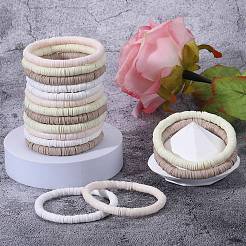 Set di braccialetti elasticizzati da surfista Heishi in argilla polimerica&nbsp;BJEW-SW00127