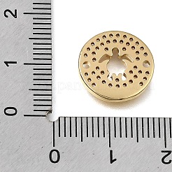 Ciondoli connettore in ottone con micro pavé di zirconi chiari&nbsp;CU-CBAA556-04E