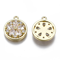 Latón micro pavimenta claro cubic zirconia encantos&nbsp;ZIRC-S069-023G