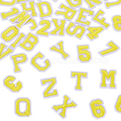 36 pz 2 set 2 stili lettere a~z e numero 0~9 set di toppe da cucire ricamate in poliestere&nbsp;PATC-TA0001-55D