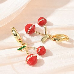 Boucles d'oreilles créoles pendantes en laiton serties de micro-pavés de zirconiums cubiques pour femmes&nbsp;EJEW-A167-04B-G
