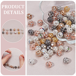 96 stücke 12 farben messing strass perlen&nbsp;KK-PH0011-02