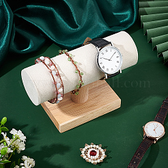 T-förmiger Bar-Ständer für Armbänder aus Samt mit Holzsockel&nbsp;AJEW-WH0471-127B