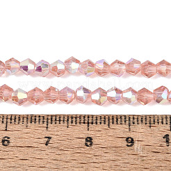 Ab Farbe überzogene transparente Glasperlenstränge&nbsp;GLAA-G127-01-02E