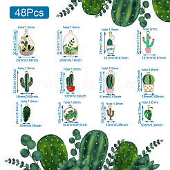 48pcs 12 pendentifs en émail en alliage de style&nbsp;ENAM-KS0001-07