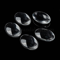 Transparent oval Glas Cabochons&nbsp;GGLA-R022-35x25
