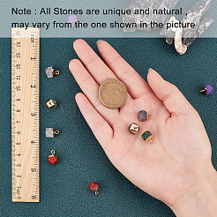 10 pieza de 5 colores rubí en zoisita y ágata gris y cristal de cuarzo y dijes de piedras preciosas de jade blanco y turquesa&nbsp;G-SC0002-05