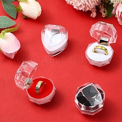 15 Stück transparente Ringboxen aus Kunststoff in 3 Farben.&nbsp;AJEW-YW0001-28