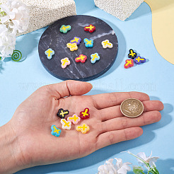 20 pezzo di perline di vetro smaltate bicolore&nbsp;BLOW-TA0001-07A