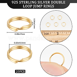 20 Stück: 925 Biegeringe aus Sterlingsilber mit Doppelschlaufe&nbsp;STER-BBC0002-11B-G