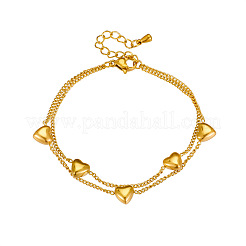 Doppellagige Armbänder aus Edelstahl 304 mit Panzerkette&nbsp;WG76D98-01
