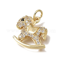 Messing Micro Pave schwarz Zirkonia Charms&nbsp;CU-L001-18G-14