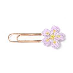 Polyester-Lesezeichen mit bestickten Blumen&nbsp;AJEW-JK00280