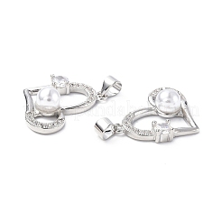 Placage de rack écologique pendentifs en zircone cubique micro pave en laiton&nbsp;KK-F845-43P