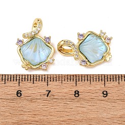 Pendentifs en laiton pavé de zircones cubiques et résine&nbsp;KK-G543-03G