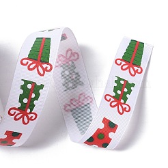 Cinta de grogrén de poliéster con estampado de tema navideño de 25 yarda&nbsp;OCOR-C004-02H