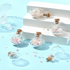 8 runde Glasflasche für Perlenbehälter&nbsp;BOTT-FS0001-03