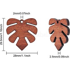 Pendenti in legno di noce non tinto&nbsp;WOOD-CA0001-03