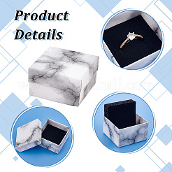 Contenitori di monili di cartone quadrato&nbsp;CON-WH0092-46